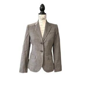 Banana Republic Womens Blazer Size 4 Gray Stretch Italian Wool Blend‎ NWT Dressy